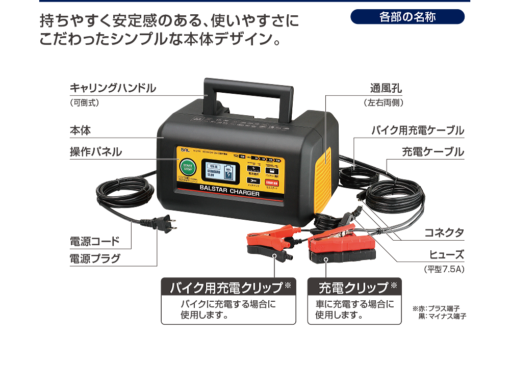 2720 大橋産業 BAL DC12V/24Vバッテリー充電器 BALSTAR CHARGER 12V/24V自動判別 充電 電流0.8A/2A/5A/12A/25A 自動車用/バイク用クリップ付属 lWLhTd3tEp, 自動車 - centralcampo.com.br